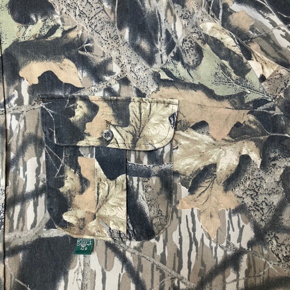 VTG Mossy Oak Shirt Men 2XL Fall Foliage Camo Button Up Long Sleeve Hunting USA - Picture 8 of 11
